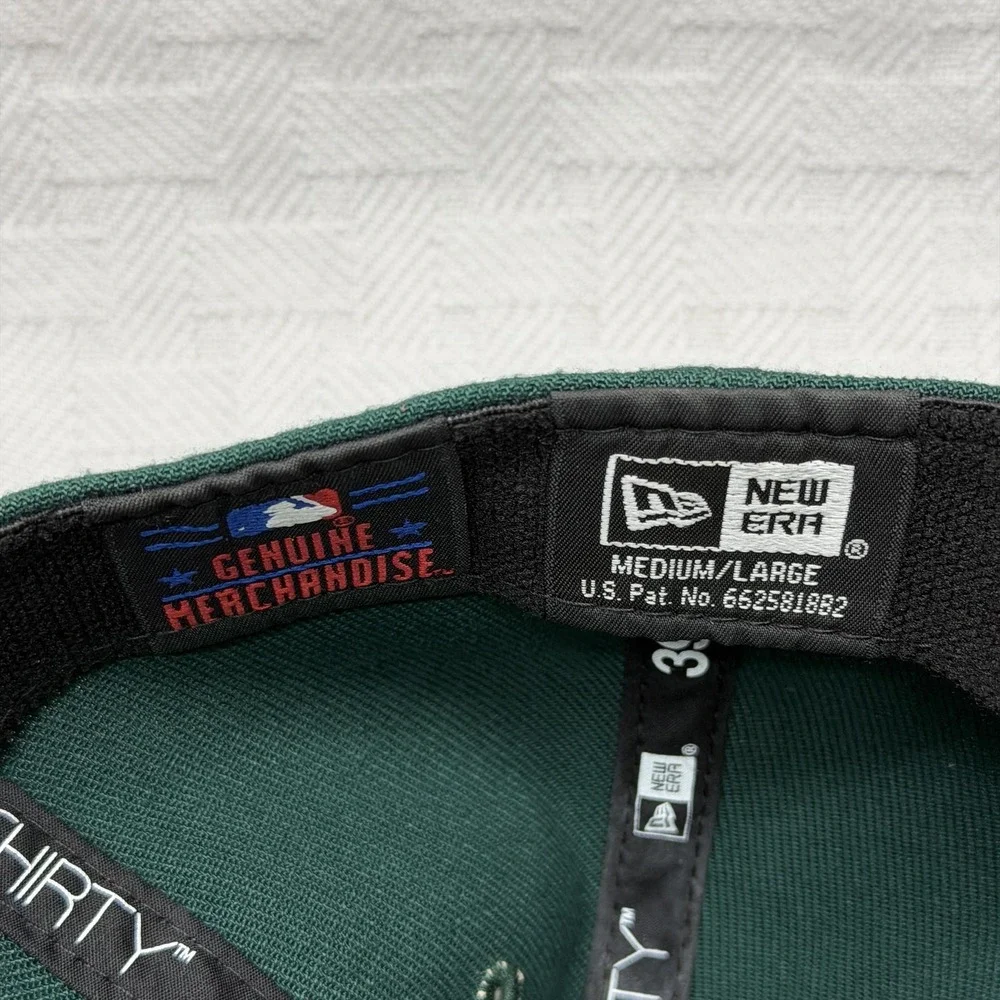 New Era Hat Cap Fitted Mens‎ Medium Green Yellow Oakland A's 39THIRTY MLB